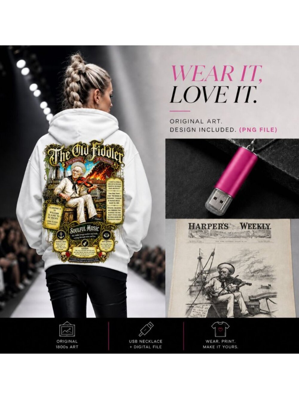 Harpers Weekly, Thomas Nast, Political Cartoon, tshirt design, usb necklace